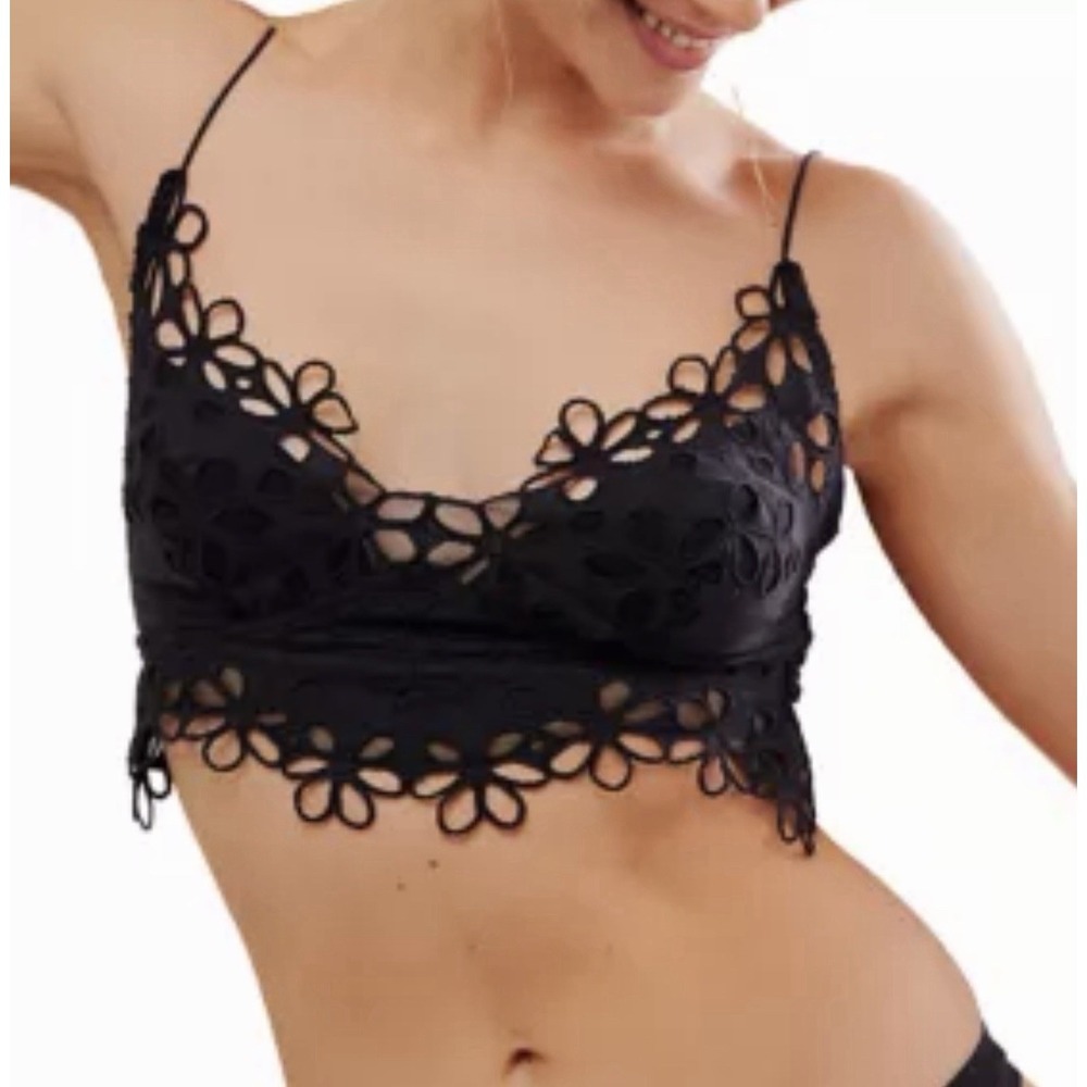 NWT Free People Intimately FP Asteria White Floral Bralette Bra White Medium/m